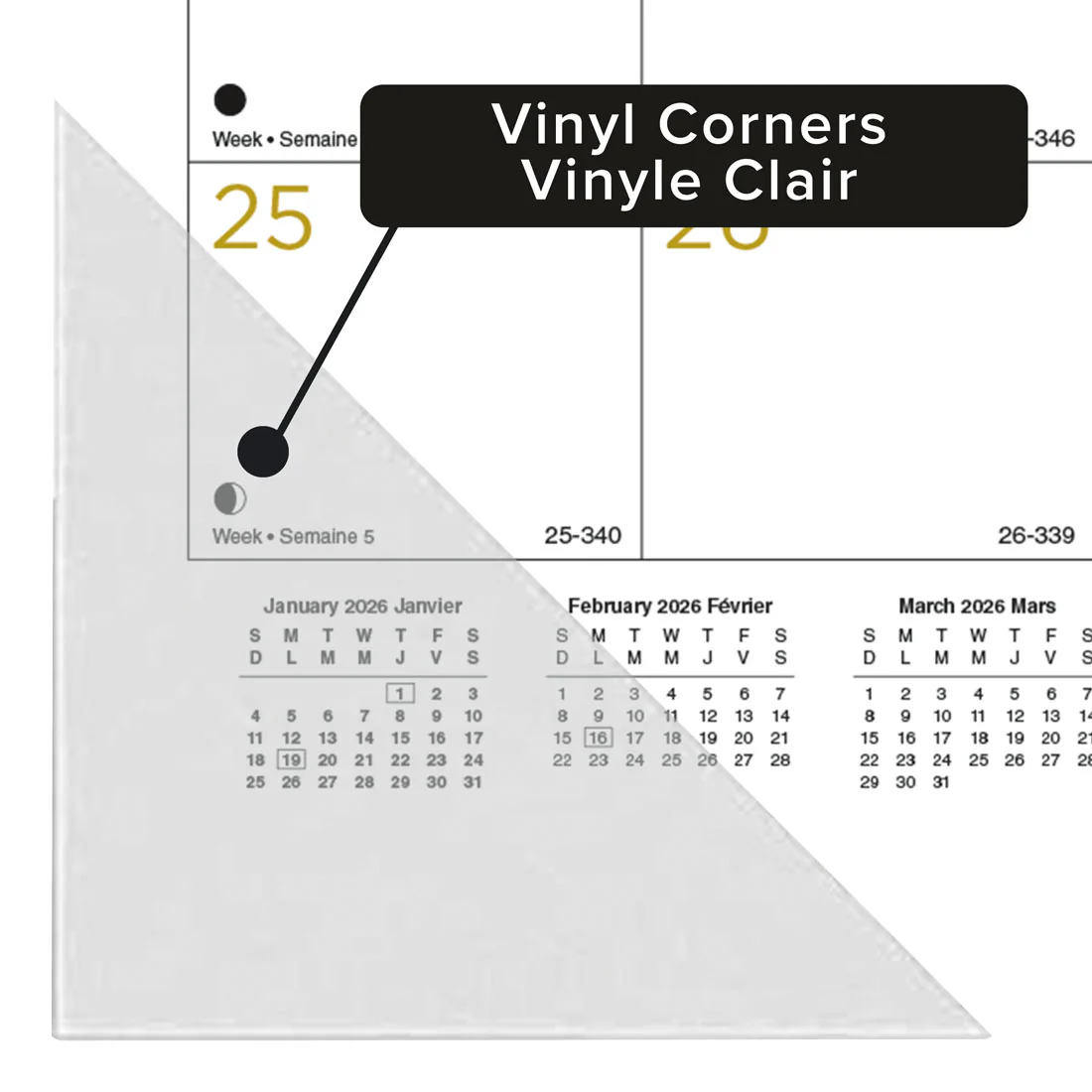 Classic Gold Monthly Desk Pad 2026, Bilingual (C199003B-26)<br>*2026 edition is now sold out - Image 4