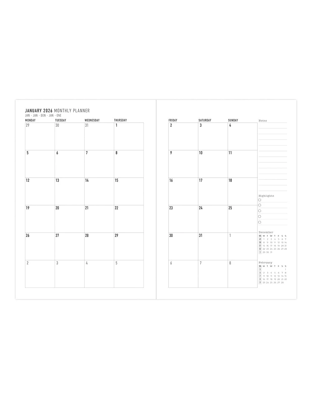 Gradient A5 Week to View Planner 2026 - Multilanguage<br>*2026 edition is now sold out - Image 15