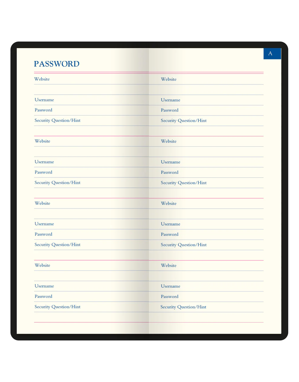 Icon Slim Pocket Password Book - Image 2