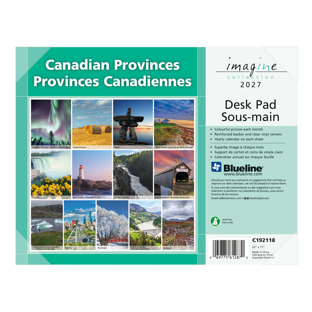Monthly Desk Pad Calendar, Canadian Provinces, Bilingual, 2027 (C192118-27) - Image 3