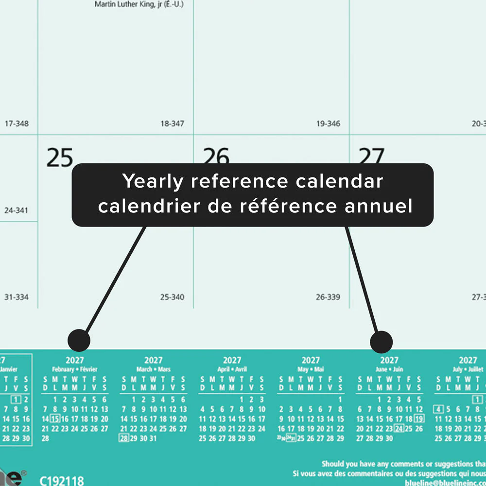 Monthly Desk Pad Calendar, Canadian Provinces, Bilingual, 2027 (C192118-27) - Image 6