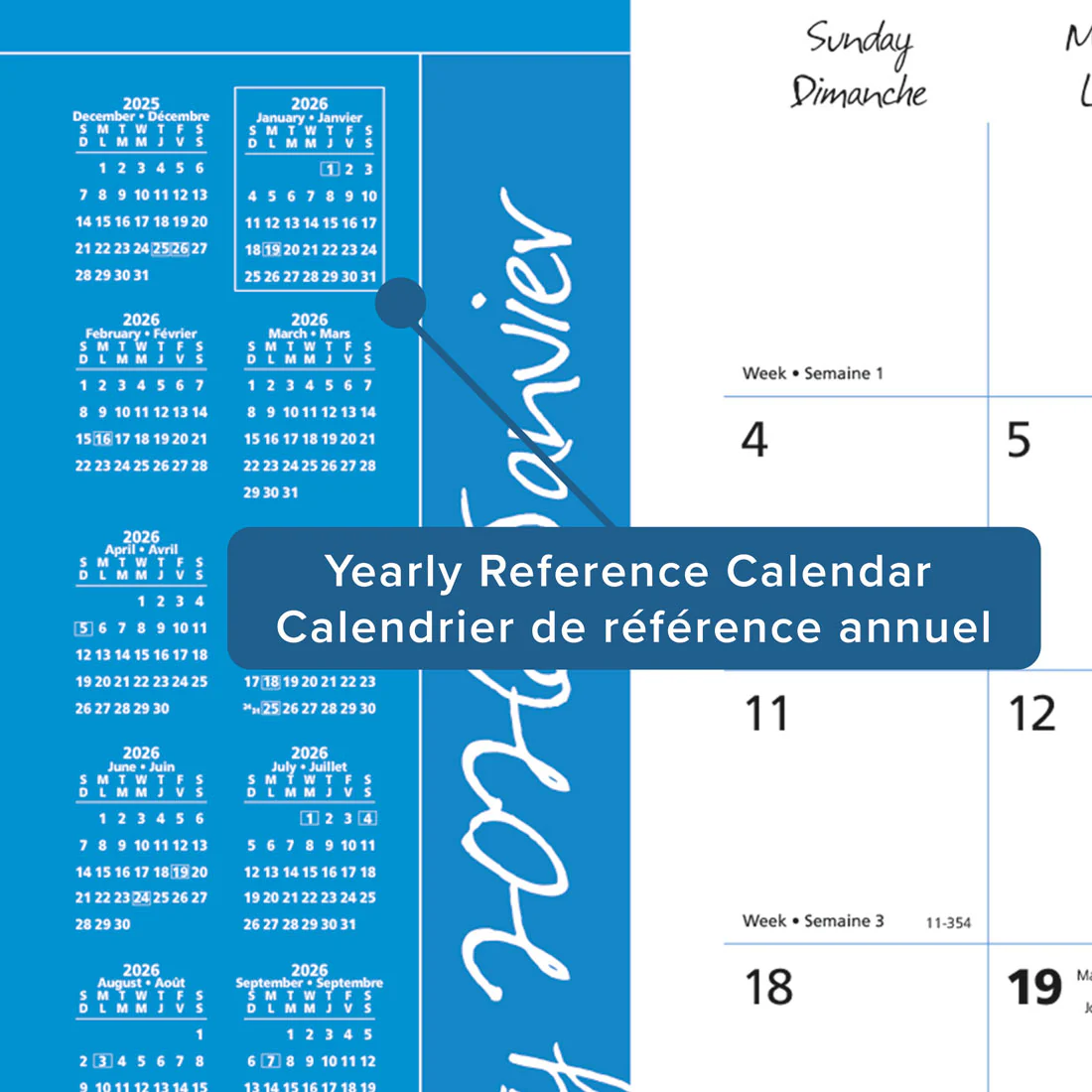 Imagine Collection Monthly Desk Pad 2026, Bilingual, World Panoramas (C193104B-26) - Image 5