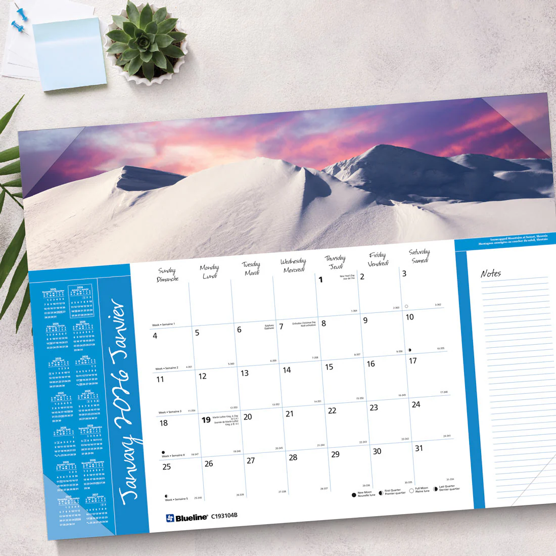 Imagine Collection Monthly Desk Pad 2026, Bilingual, World Panoramas (C193104B-26) - Image 8