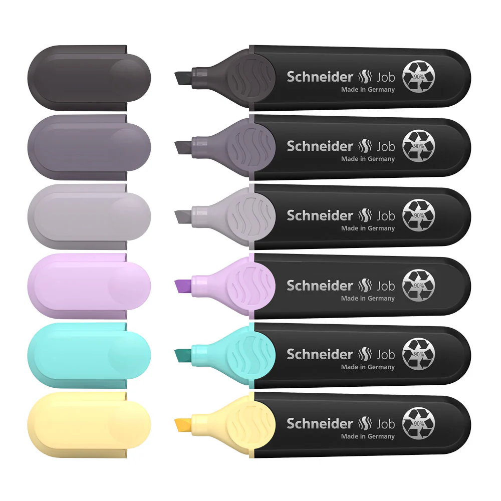 Job Pastel Highlighters (Grey Edition), Wallet 6 pieces - Assorted - Image 4