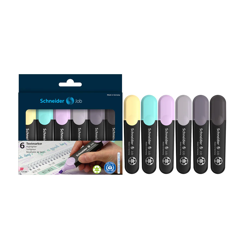 Job Pastel Highlighters (Grey Edition), Wallet 6 pieces - Assorted - Image 5