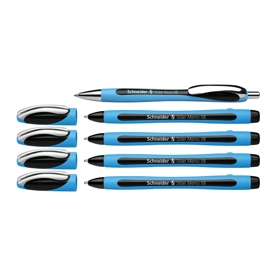 Memo Ballpoint Pens XB, Black Ink, Promo Set of 4 Units + 1 FREE Rave - Image 2