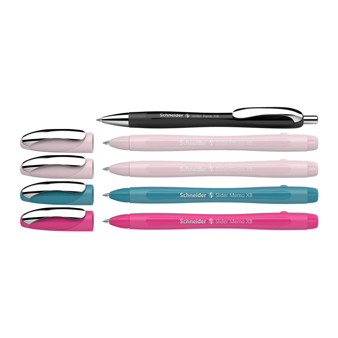 Memo Ballpoint Pens XB, Special Limited Edition, Blue Ink, Promo Set of 4 Units + 1 FREE Rave - Image 2