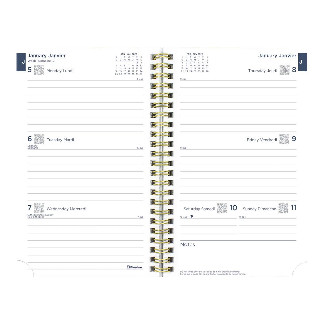 Minimalist Weekly/Monthly Planner 2026, Bilingual (C101BPT.ASX-26)<br>*2026 edition is now sold out - Image 5
