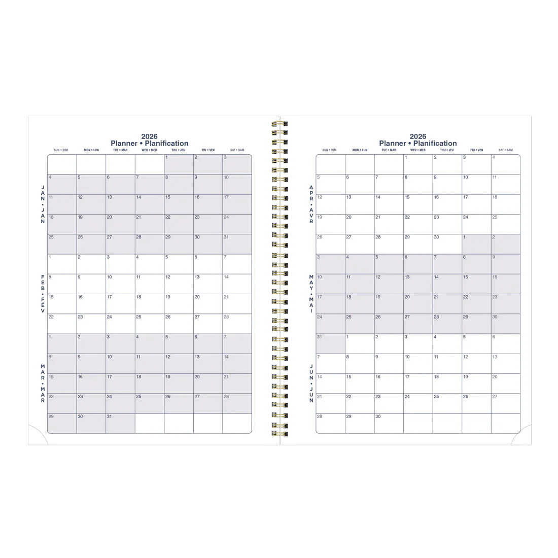 Minimalist Weekly/Monthly Planner 2026, Bilingual (C958BPT.ASX-26) - Image 7