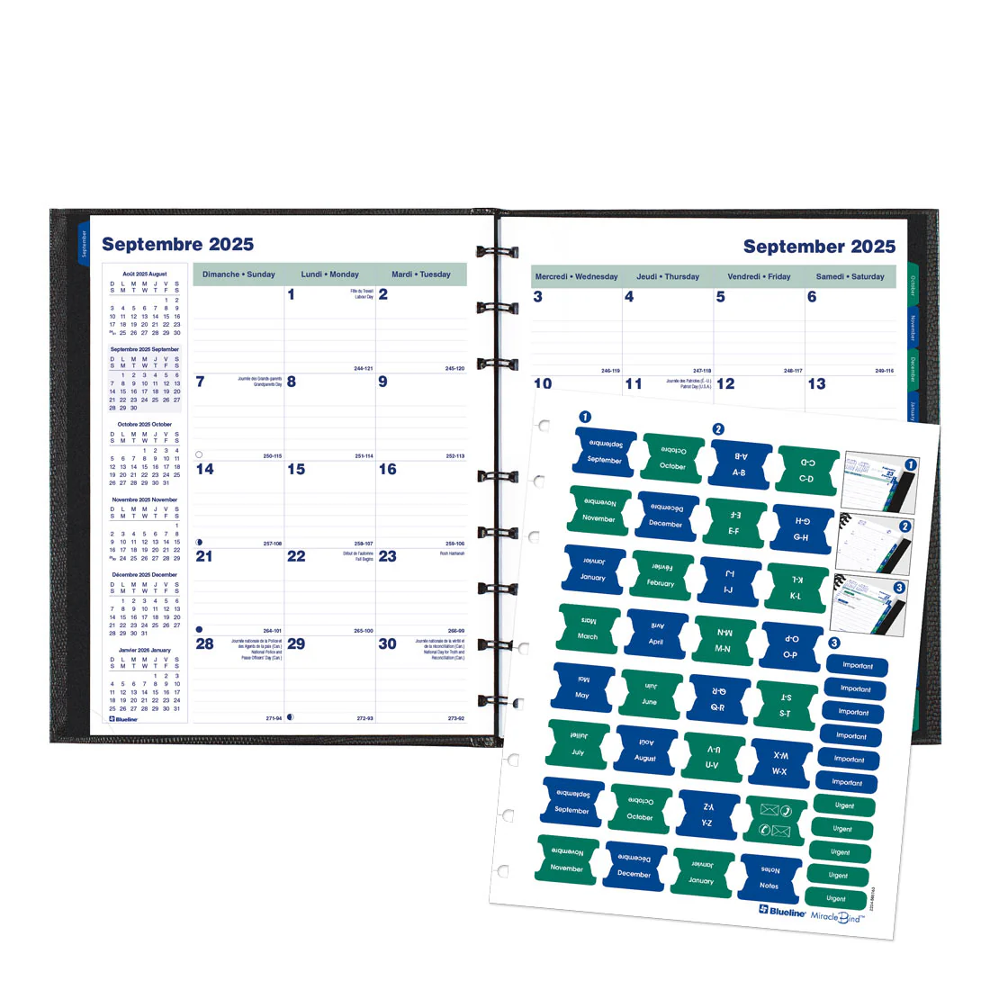 MiracleBind™/CoilPro™ Monthly Planner 2026, Bilingual, Black (CF1200C.81B-26)<br>*2026 edition is now sold out - Image 6