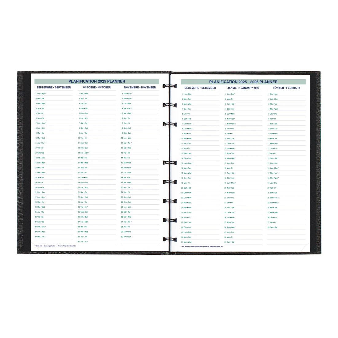MiracleBind™/CoilPro™ Monthly Planner 2026, Bilingual, Black (CF1200C.81B-26)<br>*2026 edition is now sold out - Image 8