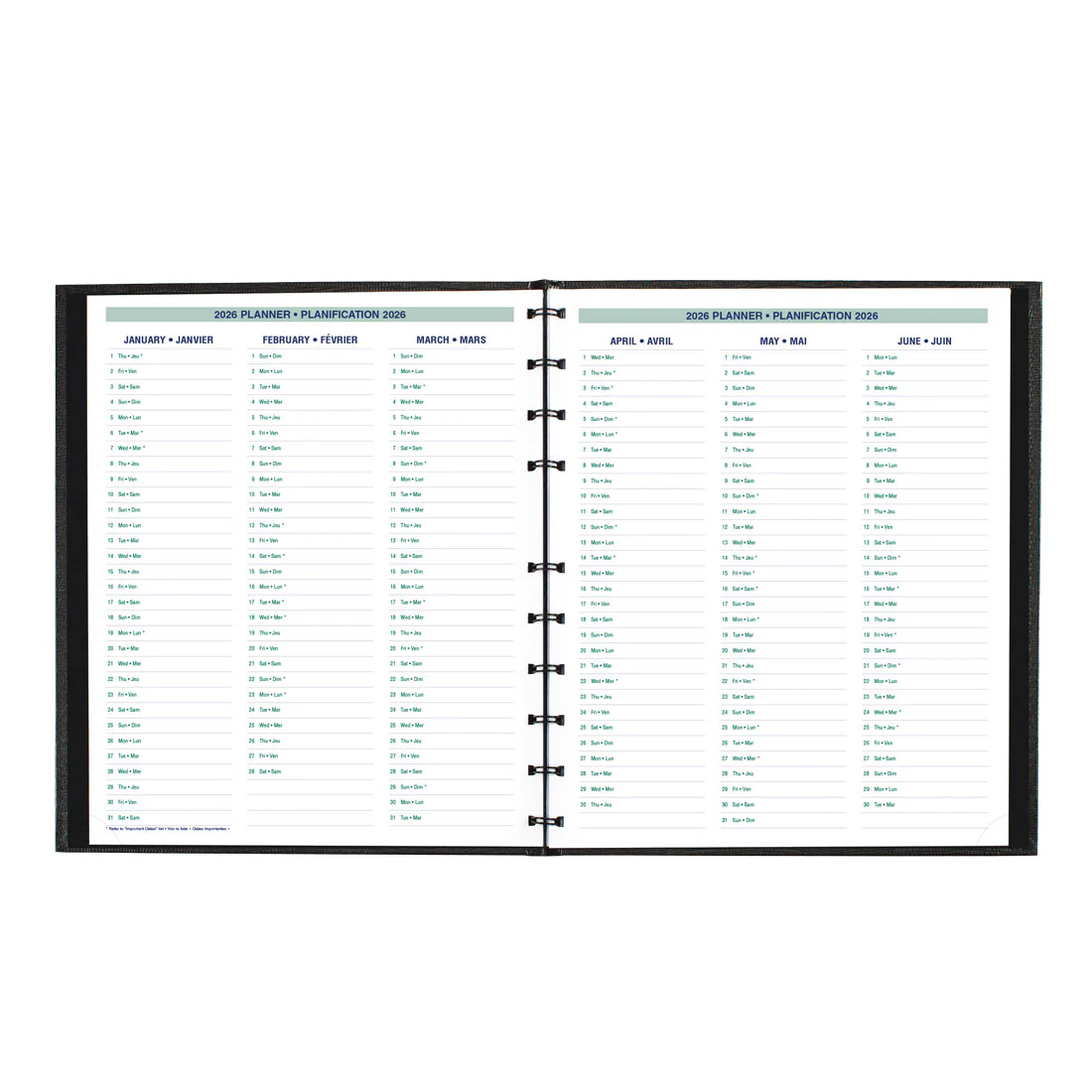 MiracleBind™/CoilPro™ Weekly Planner 2026, Bilingual, Black (CF5950C.81B-26)<br>*2026 Edition now sold out - Image 7