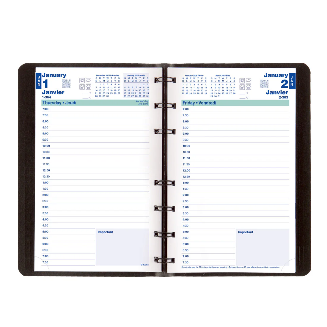 MiracleBind™ Daily Planner 2026, Bilingual, Black (CF1503.81BT-26) - Image 3