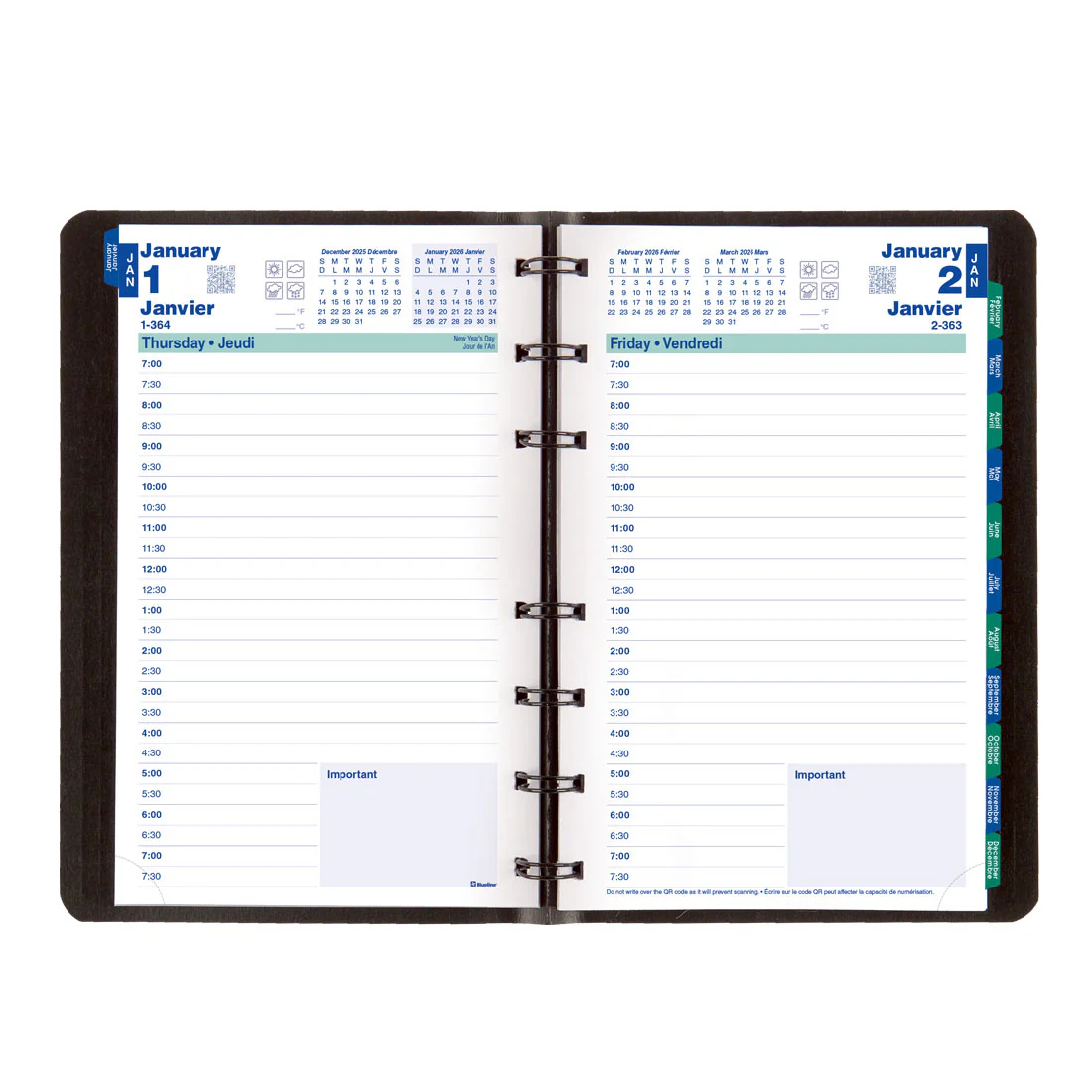 MiracleBind™ Daily Planner 2026, Bilingual, Black (CF1503.81BT-26) - Image 4