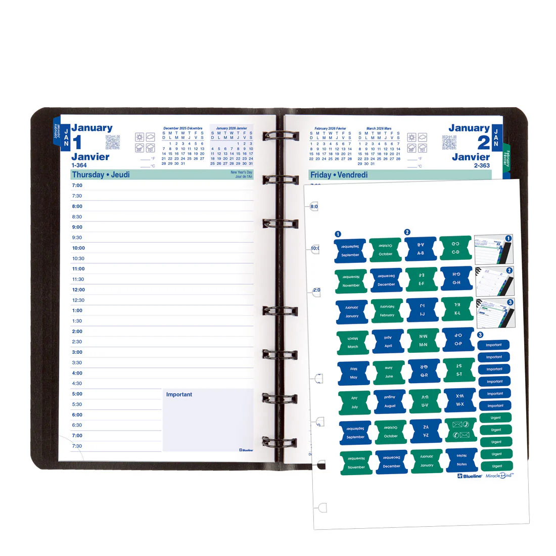 MiracleBind™ Daily Planner 2026, Bilingual, Black (CF1503.81BT-26) - Image 5