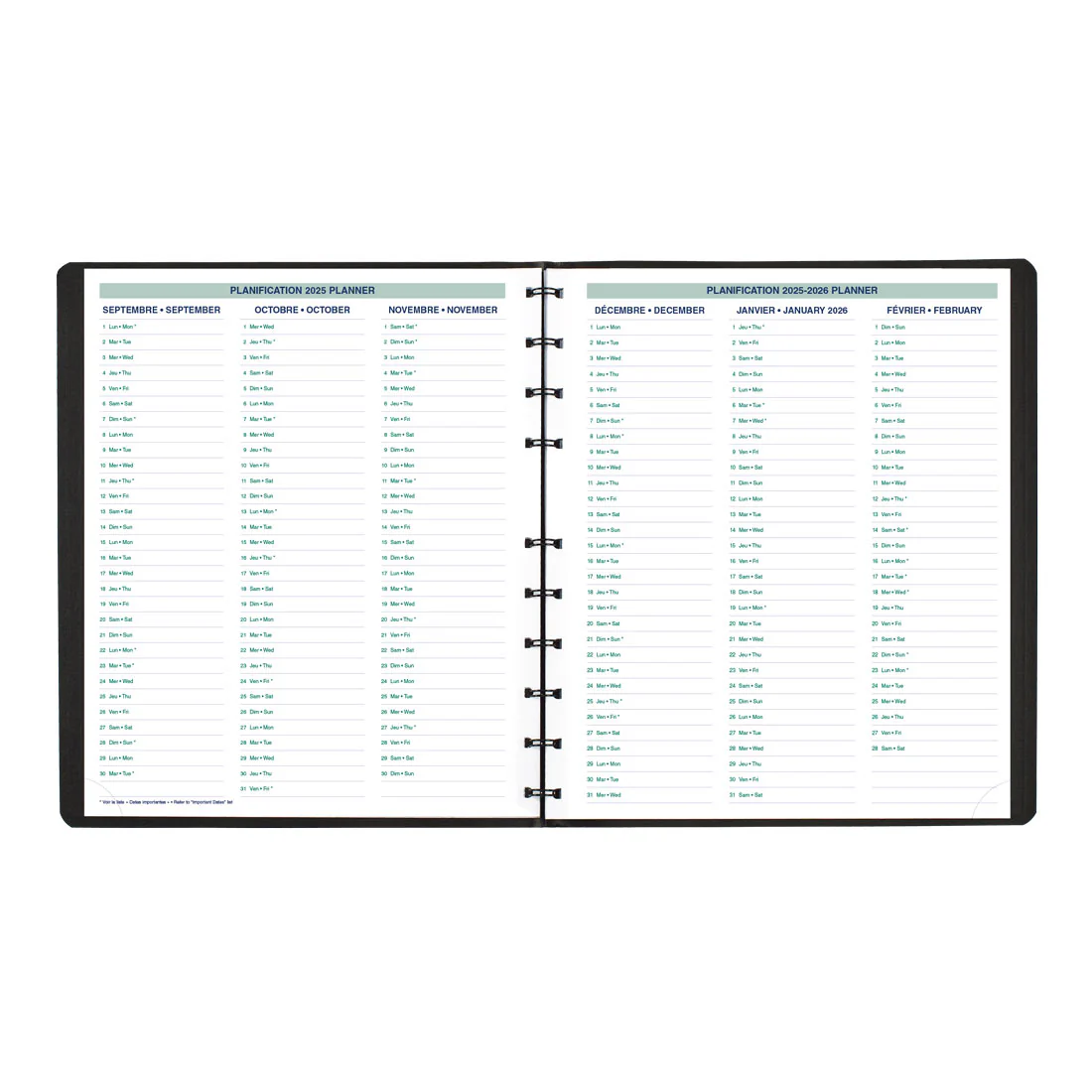 MiracleBind™ Monthly Planner 2026, Bilingual, Black (CF1512.81BT-26)<br>*2026 edition is now sold out - Image 5