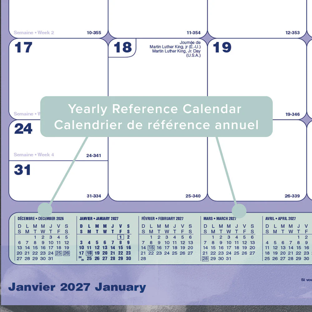 Monthly Desk Pad Calendar, Bilingual, 2027 (C191924B-27) - Image 10