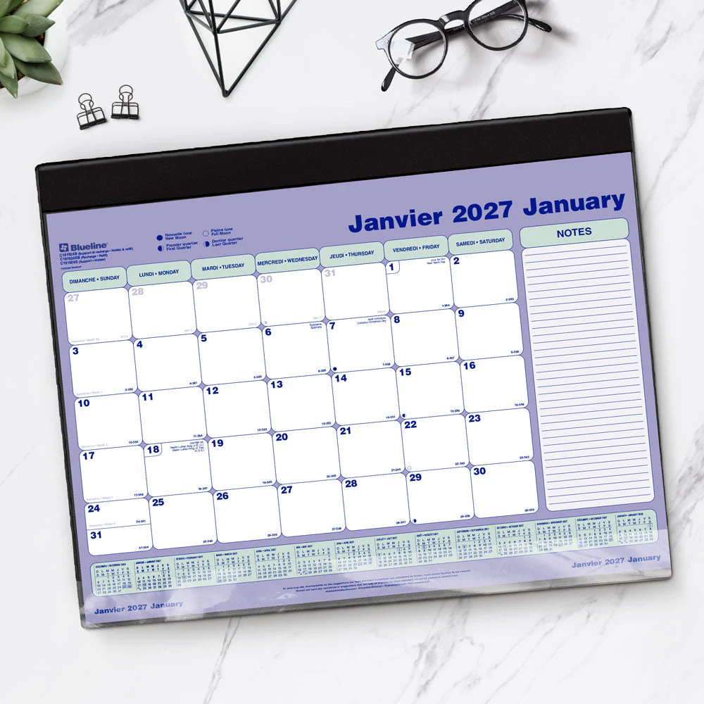 Monthly Desk Pad Calendar, Bilingual, 2027 (C191924B-27) - Image 11