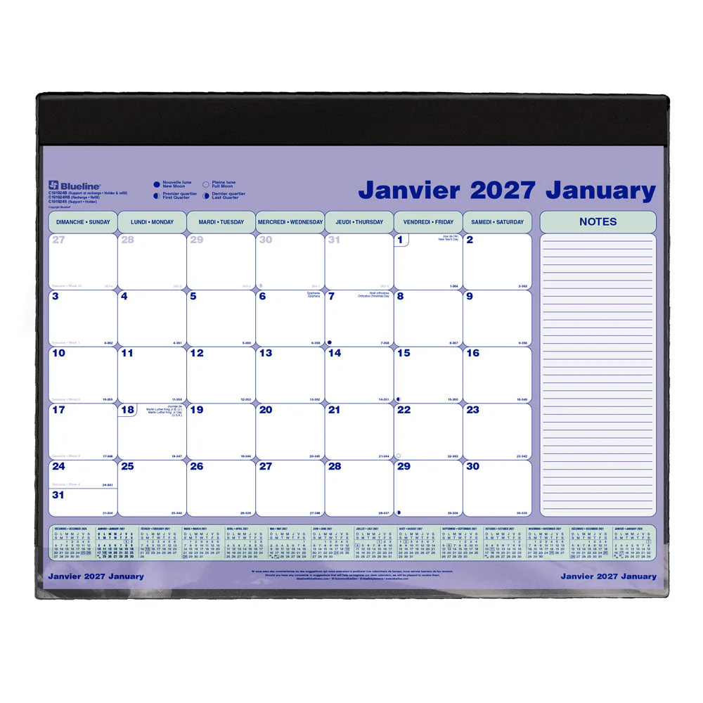 Monthly Desk Pad Calendar, Bilingual, 2027 (C191924B-27) - Image 6