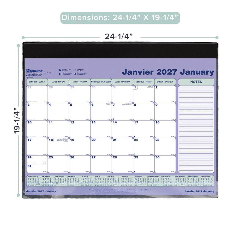 Monthly Desk Pad Calendar, Bilingual, 2027 (C191924B-27) - Image 7