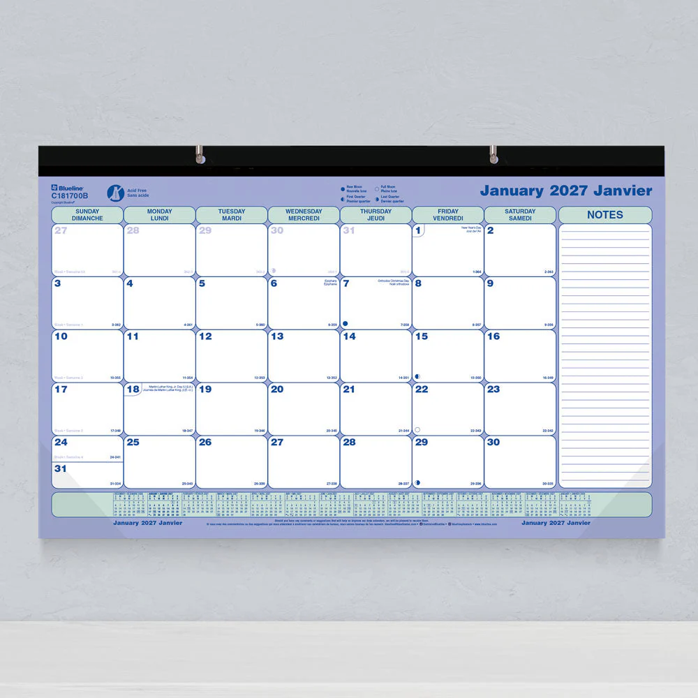 Monthly Desk Pad Calendar, Bilingual, 2027 (C181700B-27) - Image 6
