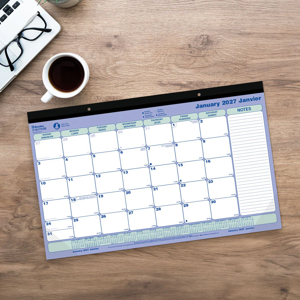 Monthly Desk Pad Calendar, Bilingual, 2027 (C181700B-27) - Image 7