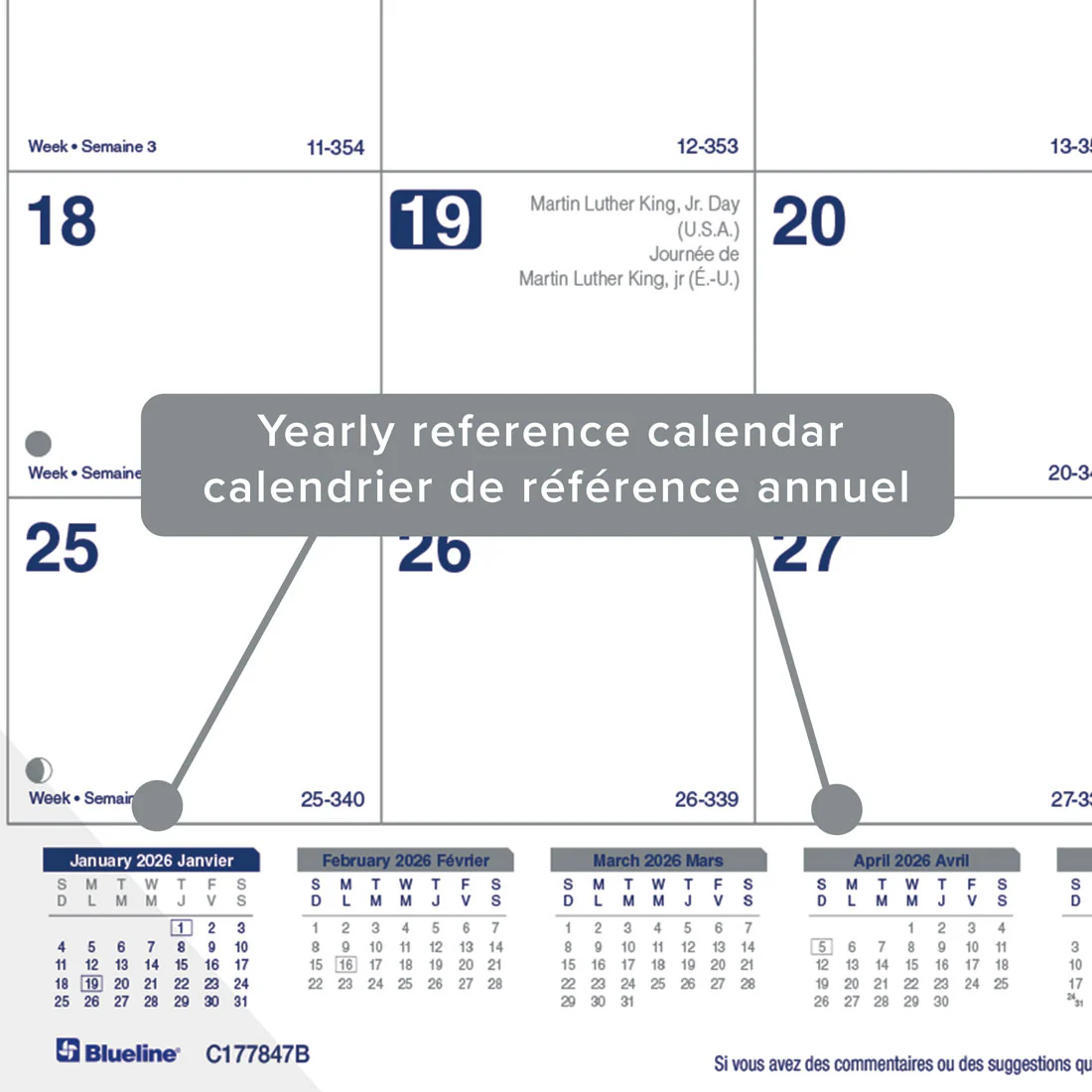 Net Zero Carbon™ Monthly Desk Pad 2026, Bilingual (C177847B-26) - Image 5