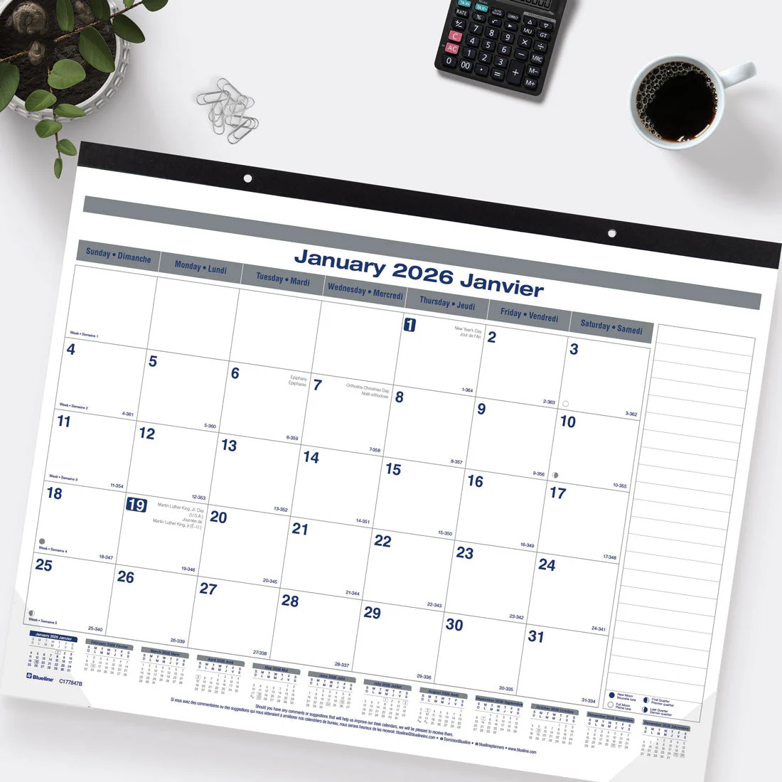 Net Zero Carbon™ Monthly Desk Pad 2026, Bilingual (C177847B-26) - Image 6
