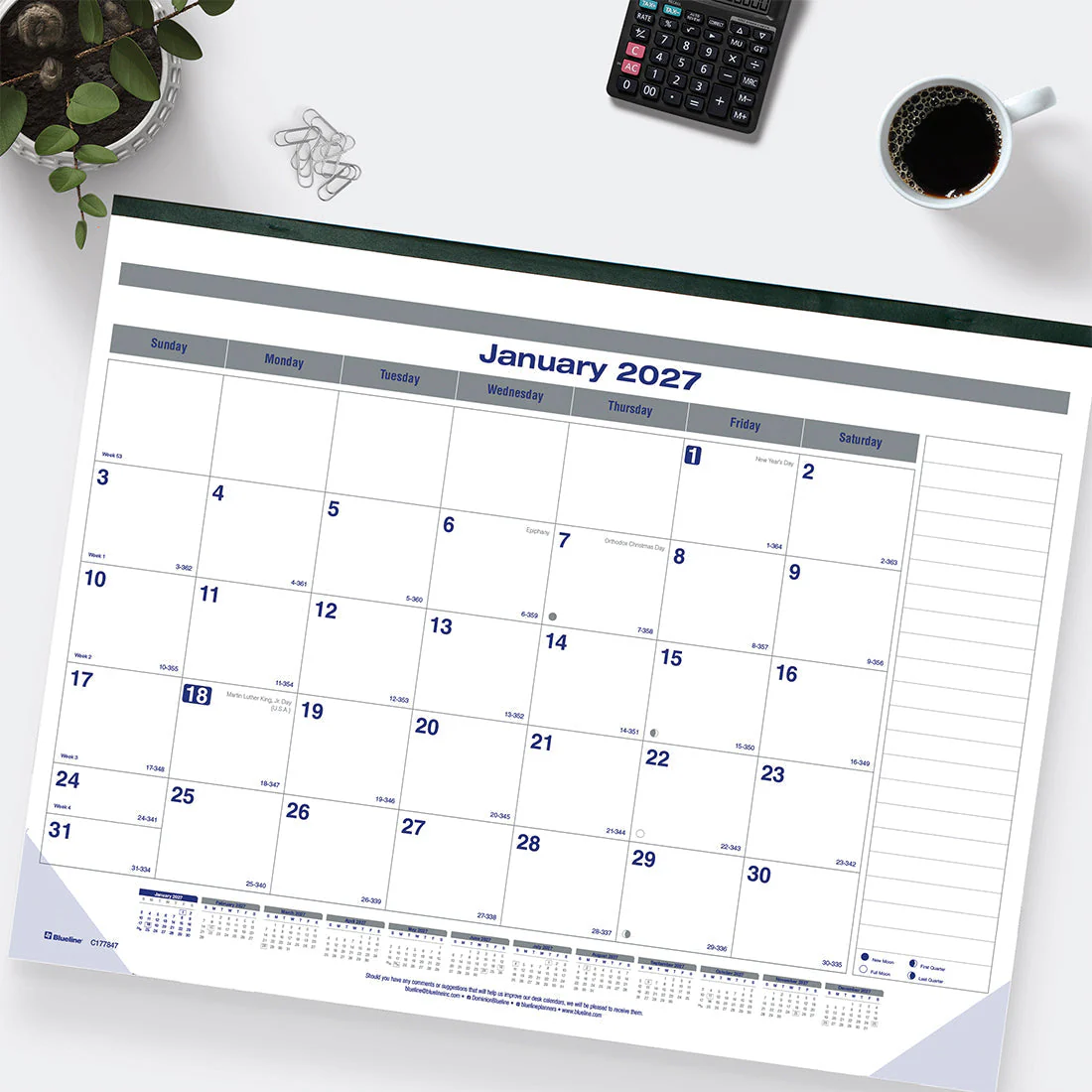 Monthly Desk Pad Calendar, Net Zero Carbon™, English, 2027 (C177847-27) - Image 5