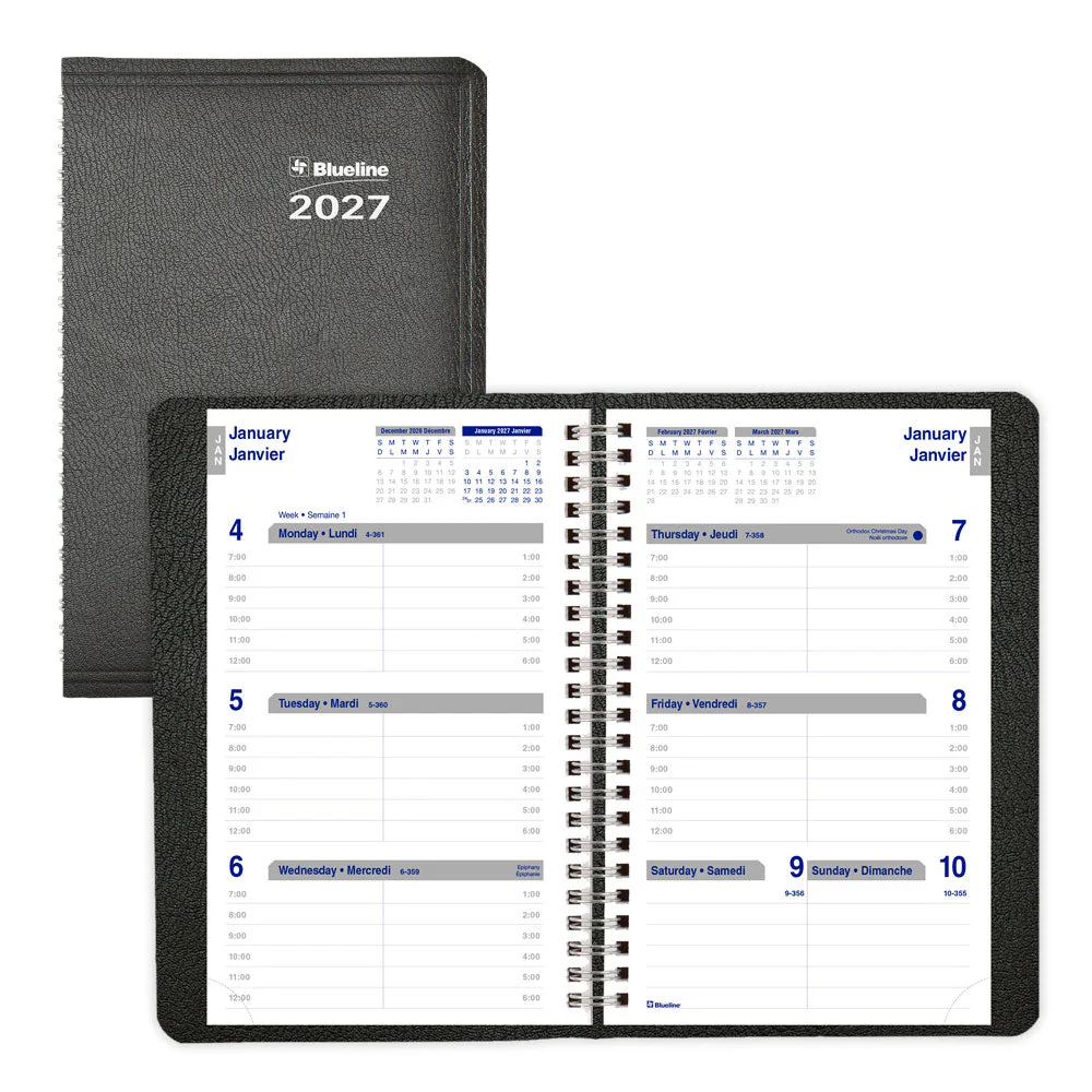 Net Zero Carbon™ Weekly Appointment Book, 2027, Bilingual (C815.81BT-27)