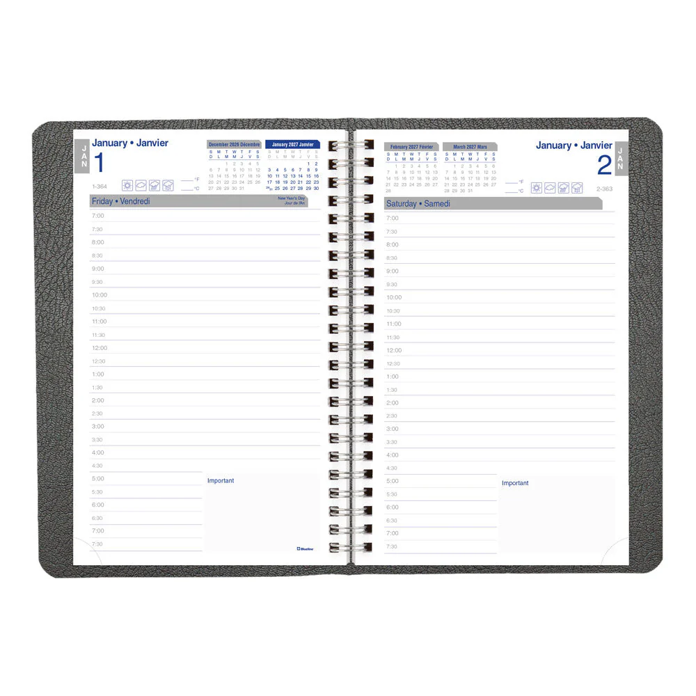 Net Zero Carbon™ Daily/Monthly Appointment Book, 2027, Bilingual, Black (C810.81BT-27) - Image 3