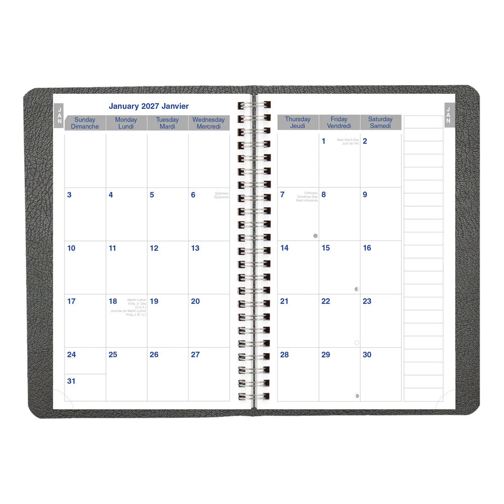 Net Zero Carbon™ Daily/Monthly Appointment Book, 2027, Bilingual, Black (C810.81BT-27) - Image 4