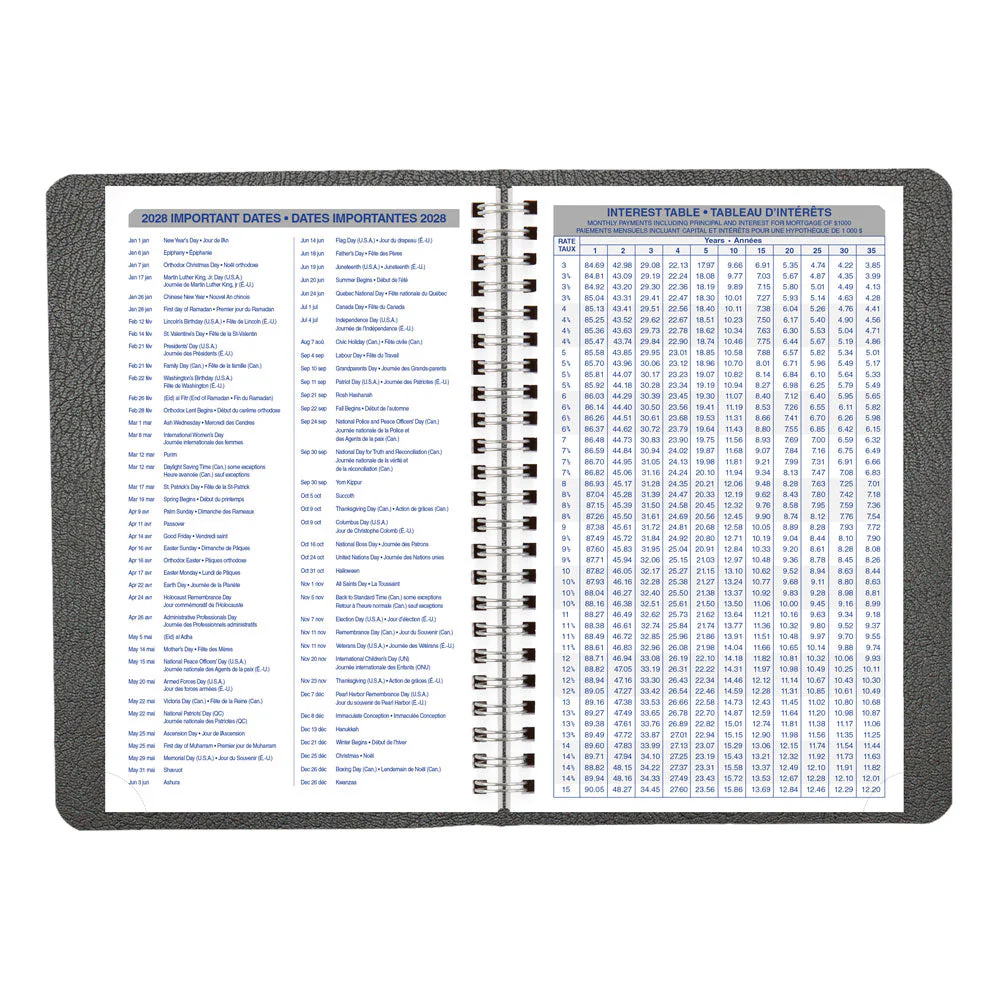 Net Zero Carbon™ Daily/Monthly Appointment Book, 2027, Bilingual, Black (C810.81BT-27) - Image 6