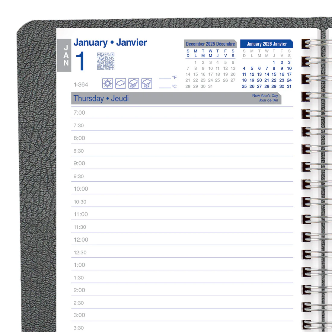 Net Zero Carbon™ Daily Planner 2026, Bilingual, Black (C810.81BT-26) - Image 6