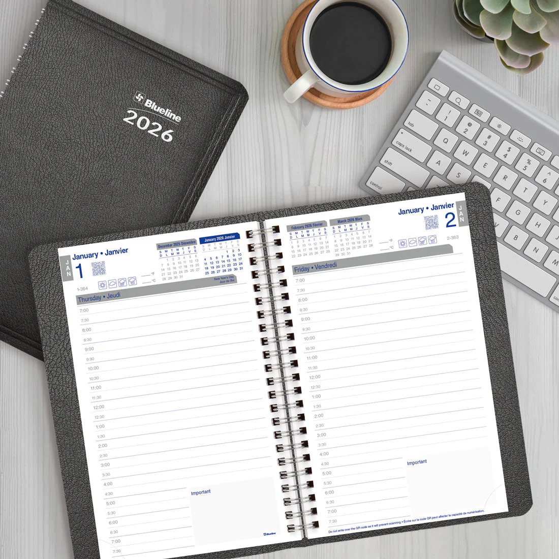 Net Zero Carbon™ Daily Planner 2026, Bilingual, Black (C810.81BT-26) - Image 7