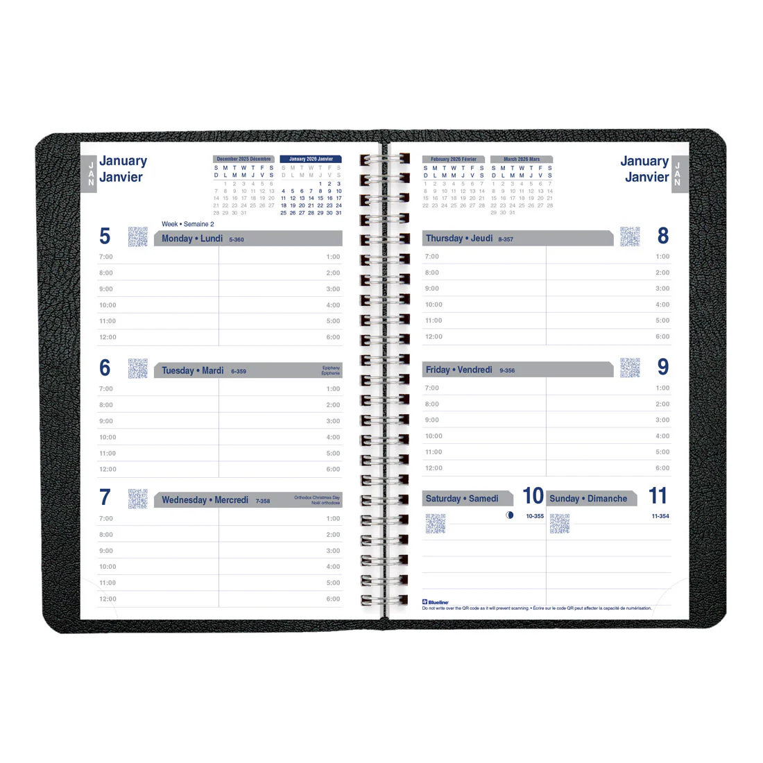 Net Zero Carbon™ Weekly Planner 2026, Bilingual, Black (C815.81BT-26) - Image 3