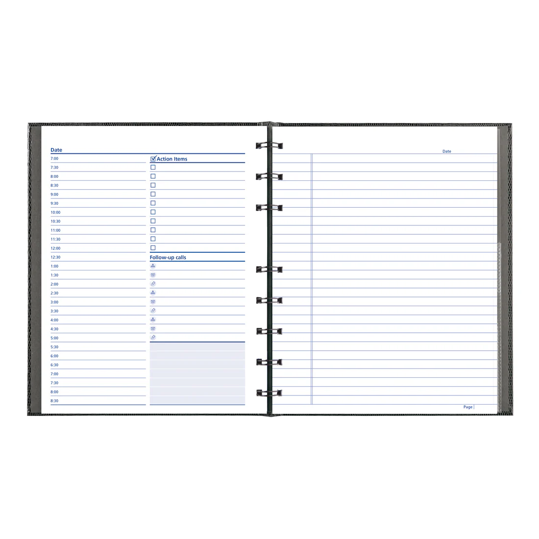 NotePro Undated Daily Planner, Indexing System, 9-1/4" x 7-1/4", 192 Pages, English, A29C.81 - Image 3