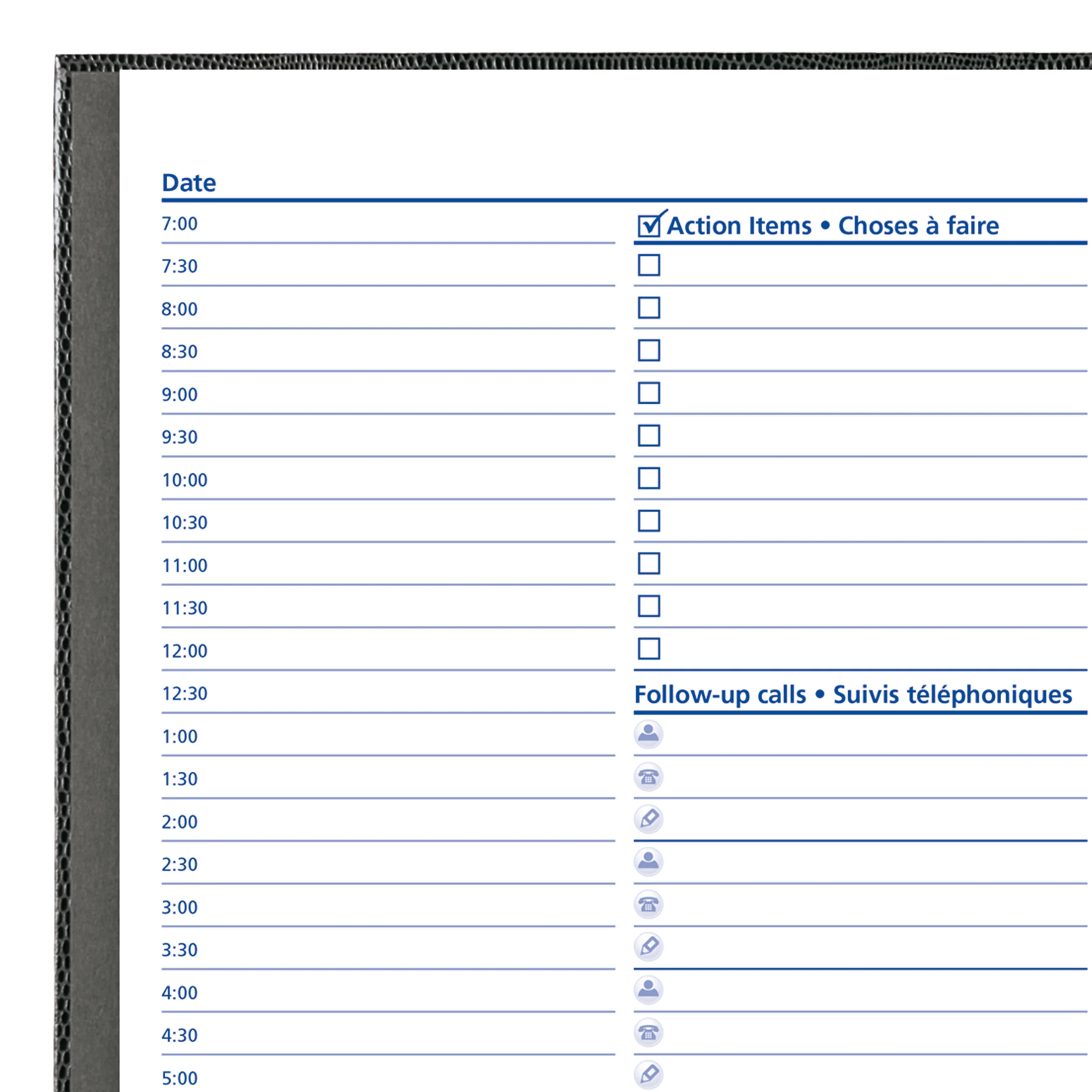 NotePro Undated Daily Planner, Indexing System, 9-1/4" x 7-1/4", 192 Pages, Bilingual, A29C.81B - Image 10