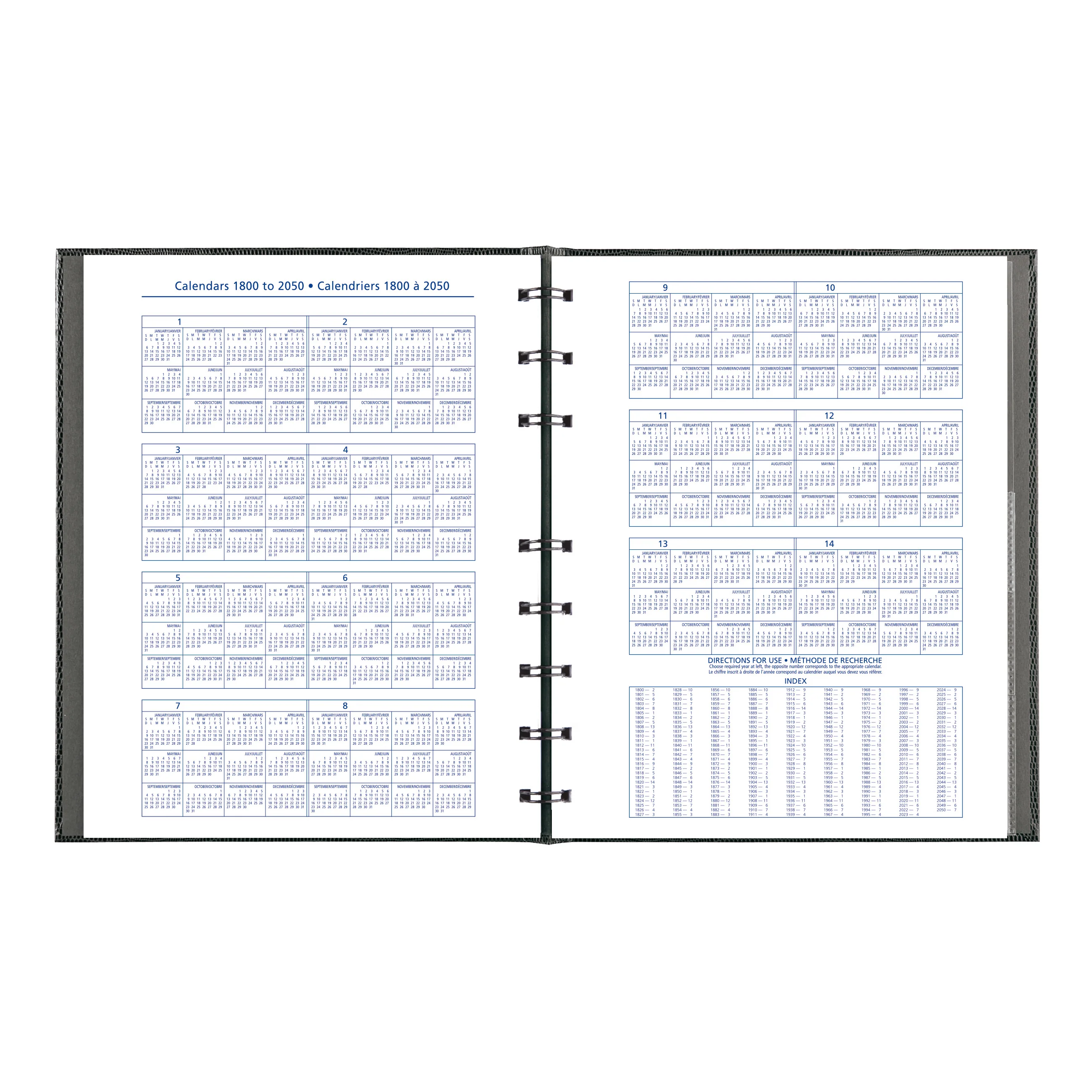NotePro Undated Daily Planner, Indexing System, 9-1/4" x 7-1/4", 192 Pages, Bilingual, A29C.81B - Image 6