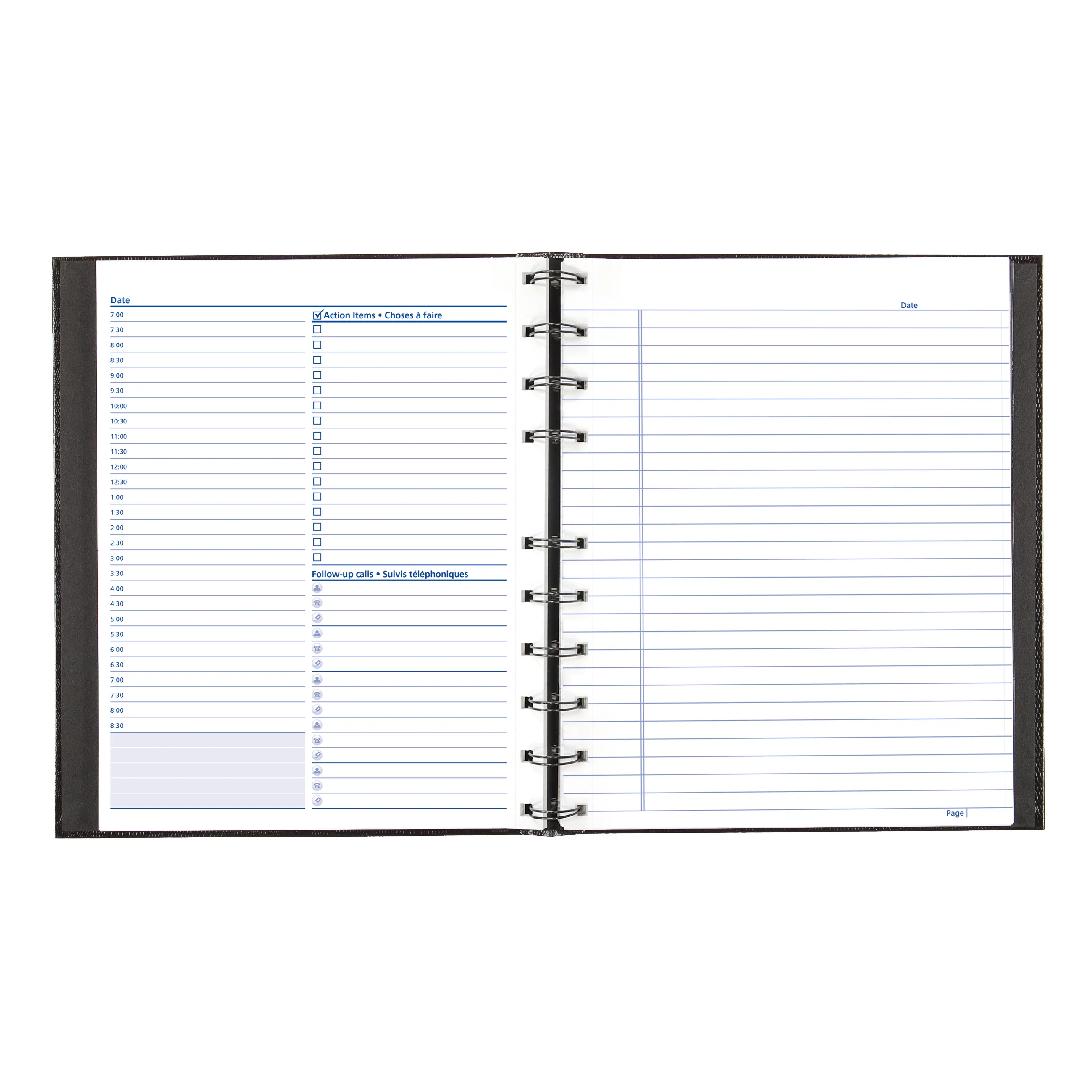 NotePro Undated Daily Planner, with Indexing System, 10-3/4" x 8-1/2", 200 pages, Bilingual, A30C.81B - Image 3