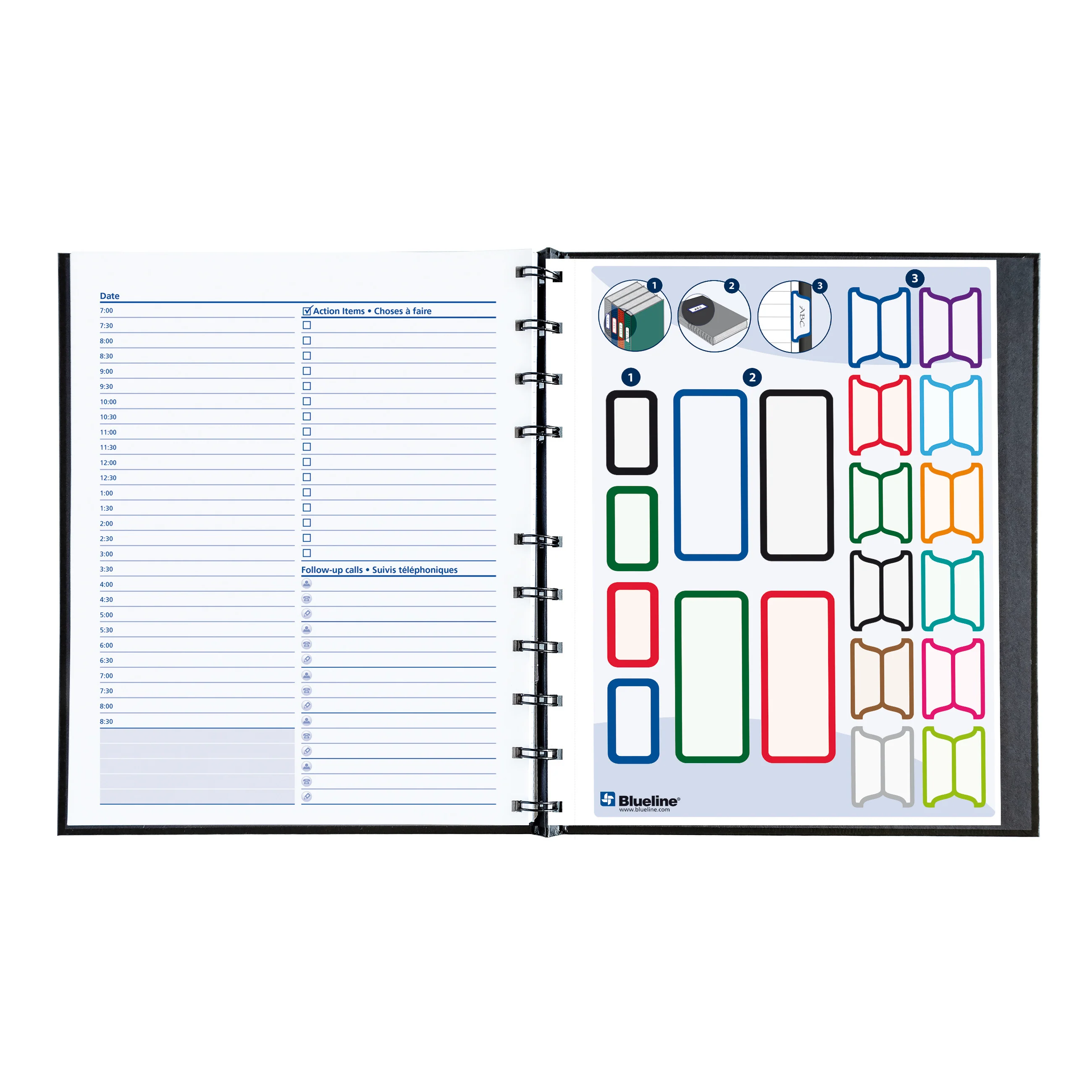 NotePro Undated Daily Planner, with Indexing System, 10-3/4" x 8-1/2", 200 pages, Bilingual, A30C.81B - Image 5