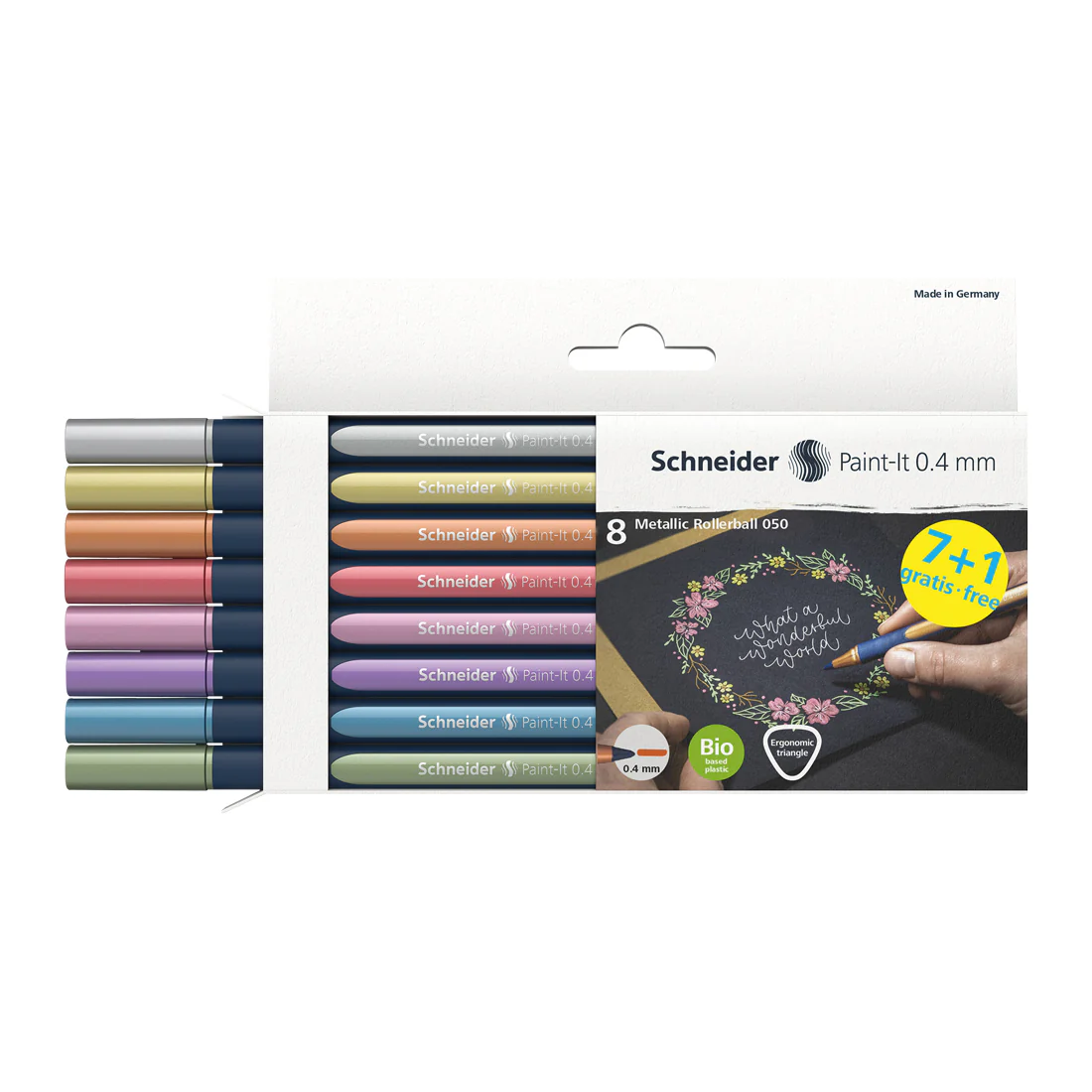 Paint-It 050 Metallic Rollerball 0.4mm, Wallet 8 pieces - Assorted - Image 3