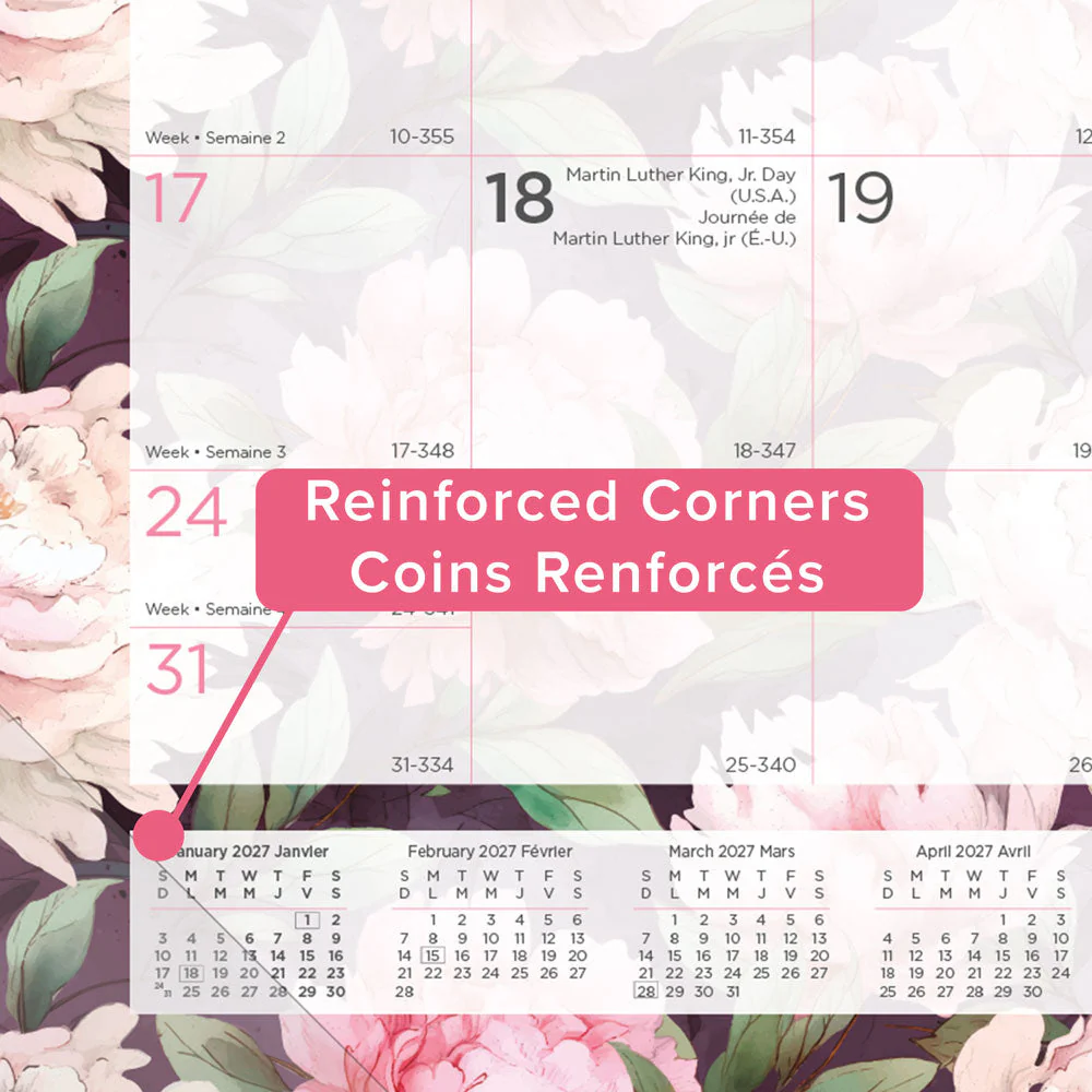 Monthly Desk Pad Calendar, Pink, Bilingual, 2027 (C1831BPNK-27) - Image 5