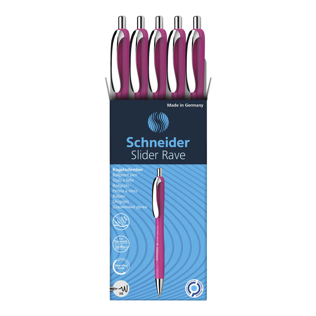 Rave Retractable Ballpoint Pen XB, Special Limited Edition, Blue Ink, Box of 5 units - Image 13