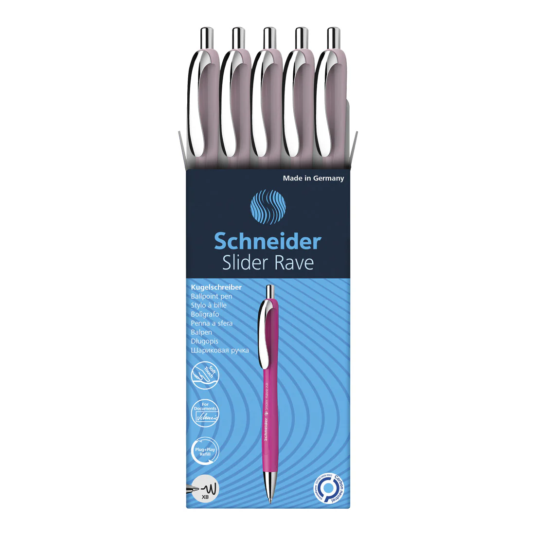 Rave Retractable Ballpoint Pen XB, Special Limited Edition, Blue Ink, Box of 5 units - Image 18