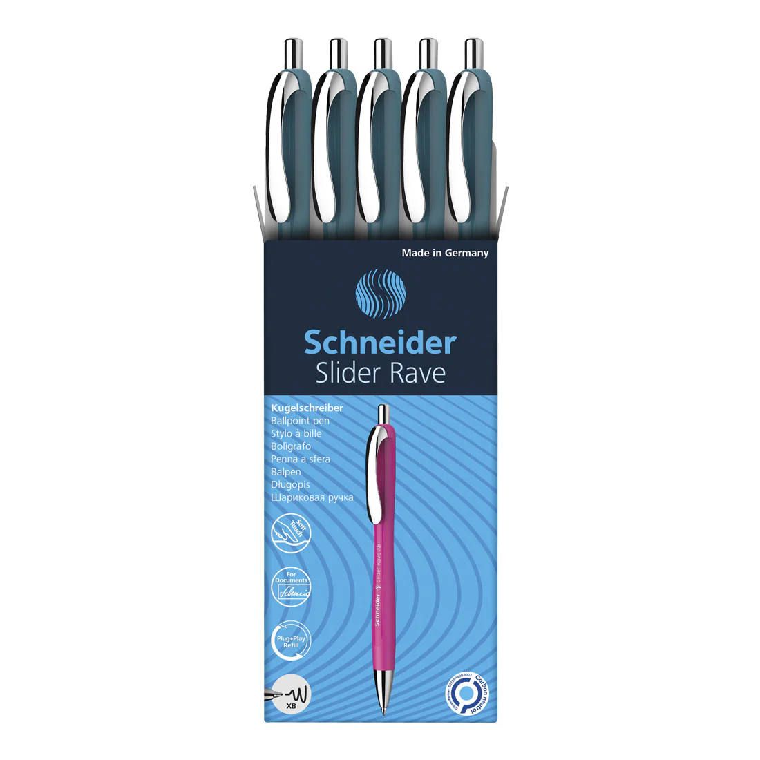 Rave Retractable Ballpoint Pen XB, Special Limited Edition, Blue Ink, Box of 5 units - Image 23