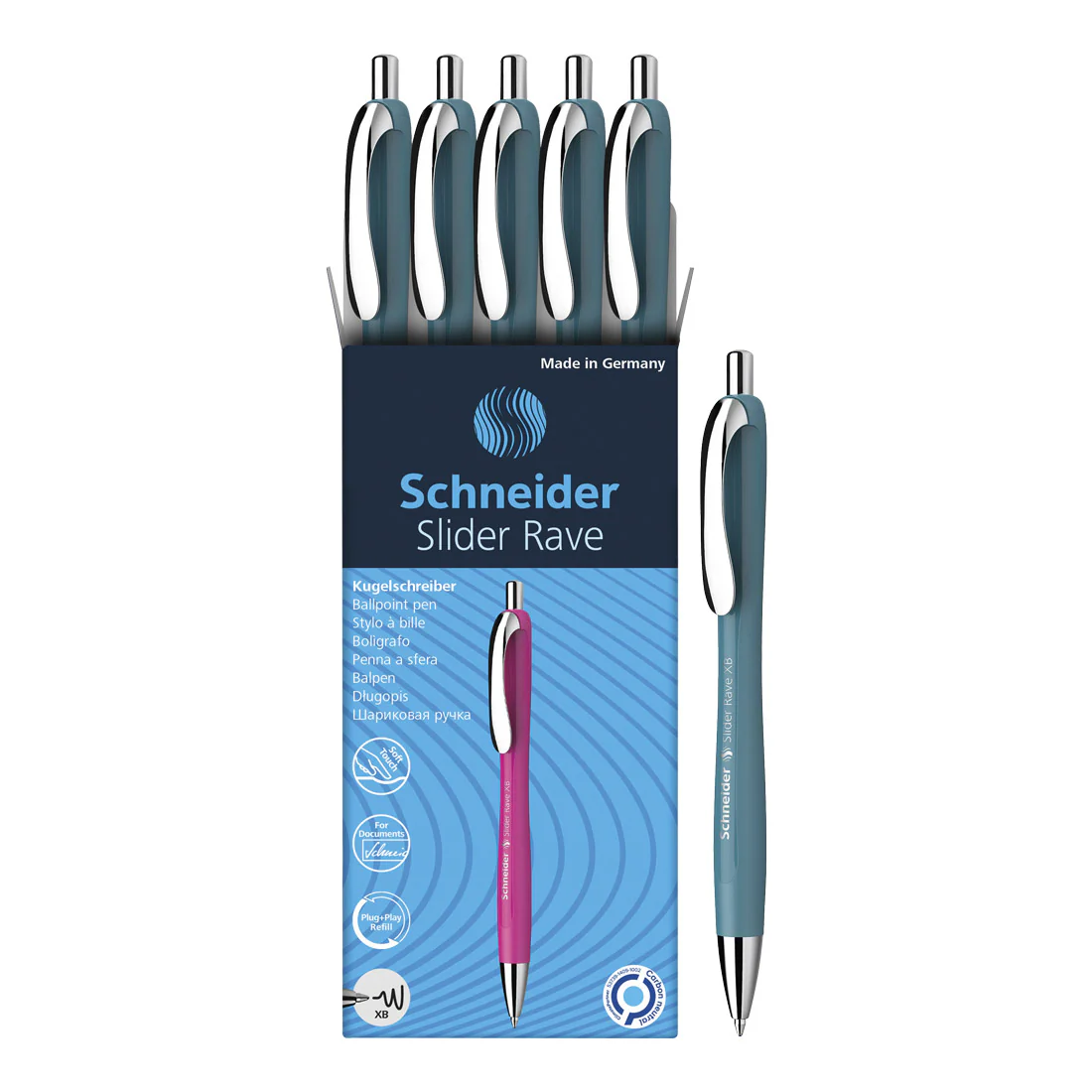 Rave Retractable Ballpoint Pen XB, Special Limited Edition, Blue Ink, Box of 5 units - Image 26