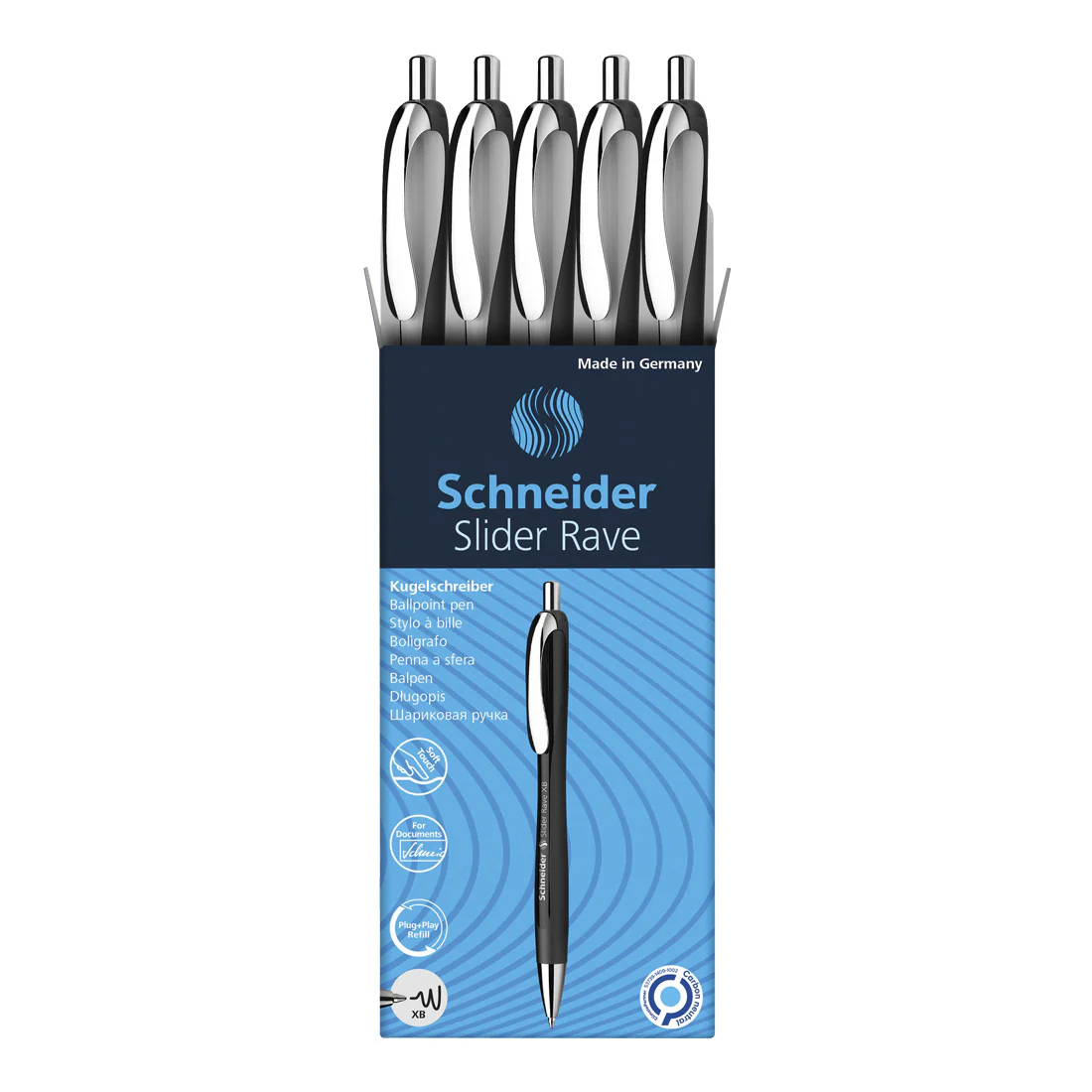 Rave Retractable Ballpoint Pen XB, Special Limited Edition, Blue Ink, Box of 5 units - Image 8