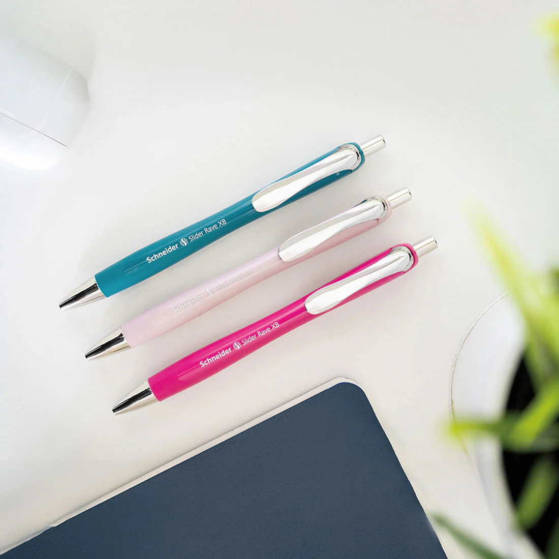 Rave Retractable Ballpoint Pen XB, Special Limited Edition, Blue Ink, Promo Set of 3 Units + 1  FREE Pen - Image 5