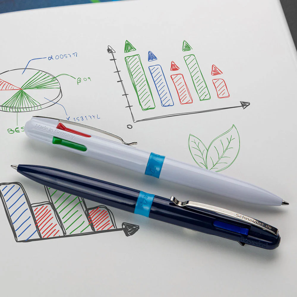 Take 4 Multi 4- Colour Ballpoint Pens M, Box of 10 units - Blue - Image 10